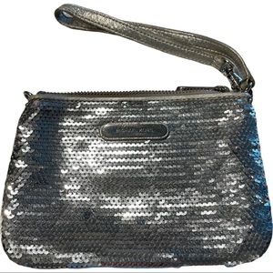 Michael Kors silver sequins wristlet